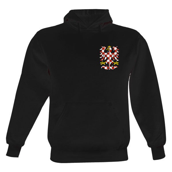 Pánská mikina s kapucí Just Hoods s potiskem Mikina se znakem Moravy